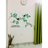  Tranh mica EPeBen dán tường nổi 3d hình beautiful cây lá chim xanh decor trang trí phòng khách, phòng ngủ 
