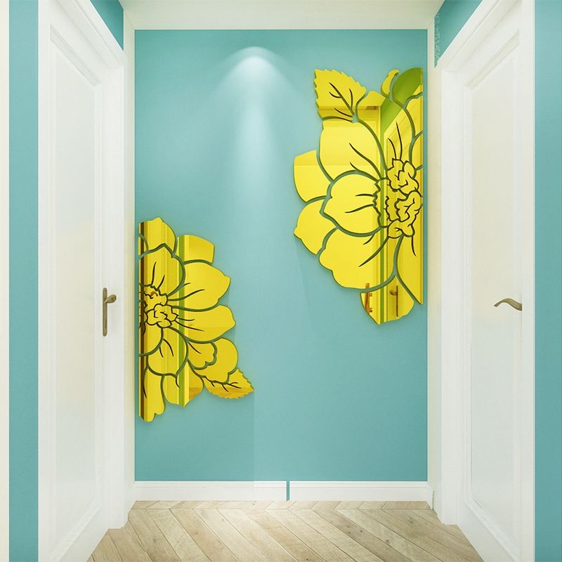  Tranh mica 3d dán tường mẫu tranh bông hoa tráng gương bóng, trang trí phòng khách, phòng bếp 