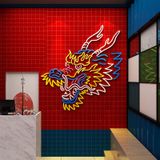  Tranh mica EPeBen dán tường nổi 3d hình Tranh long đầu rồng 2024 decor trang trí cửa hàng, quán ăn 