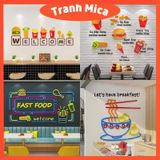  Tranh mica EPeBen dán tường nổi 3d hình Hamburger gà rán fastfood decor trang trí quán ăn đồ ăn nhanh, nhà hàng 
