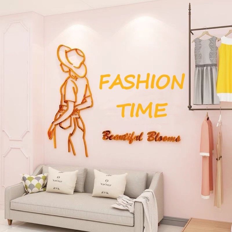  Tranh mica EPeBen dán tường nổi 3d hình Fashion decor trang trí shop thời trang váy, áo, giày, shop phụ kiện 