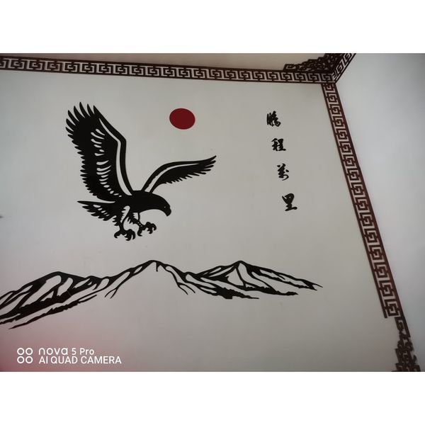  Tranh mica EPeBen dán tường nổi 3d hình đại bàng về núi decor trang trí sảnh công ty, phòng khách 
