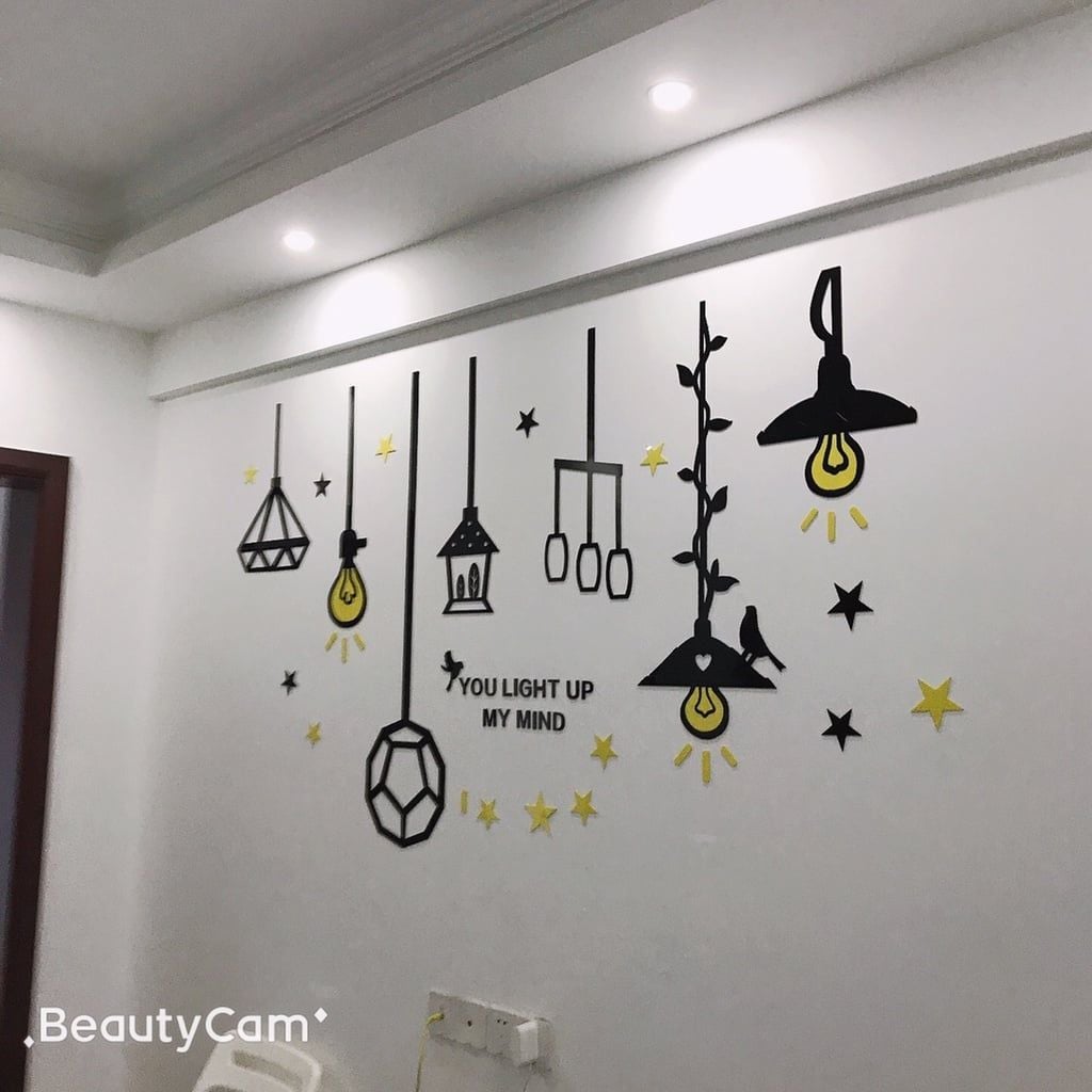  Tranh mica EPeBen dán tường nổi 3d hình đèn thả treo sáng tạo kiểu mới decor trang trí phòng khách phòng ngủ 