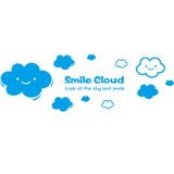  Tranh dán tường mica 3d decor khổ lớn đám mây hoạt hình dễ thương smile cloud 