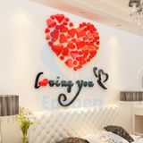  Tranh mica EPeBen dán tường nổi 3d hình i love you trái tim decor trang trí phòng khách, phòng ngủ, phòng cưới 