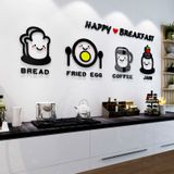  Tranh mica EPeBen dán tường nổi 3d hình hoạt hình bữa ăn sáng dễ thương decor trang trí quán ăn, trà chanh, trà sữa 