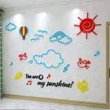  Tranh mica EPeBen dán tường nổi 3d hình bầu trời trong xanh và mây trắng decor trang trí mầm non, phòng bé 
