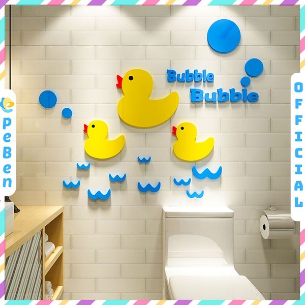  Tranh mica EPeBen dán tường nổi 3d hình đàn vịt vàng baby duck dễ thương decor trang trí mầm non, nhà trẻ 