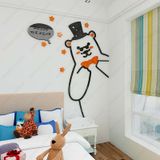  Tranh mica EPeBen dán tường nổi 3d hình gấu lớn lịch lãm Dán Cửa decor trang trí mầm non, phòng cho bé 