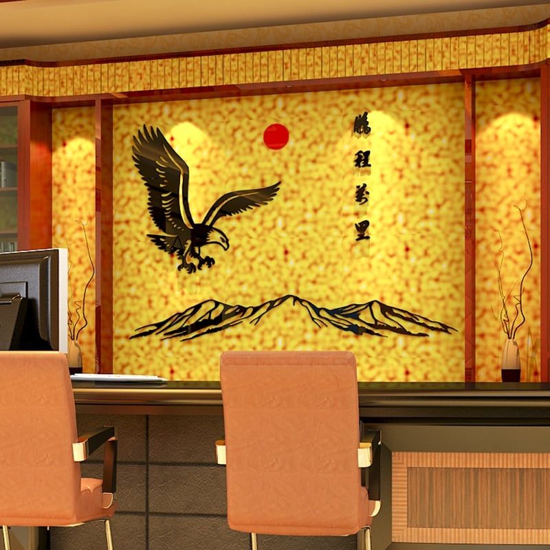  Tranh mica EPeBen dán tường nổi 3d hình đại bàng về núi decor trang trí sảnh công ty, phòng khách 