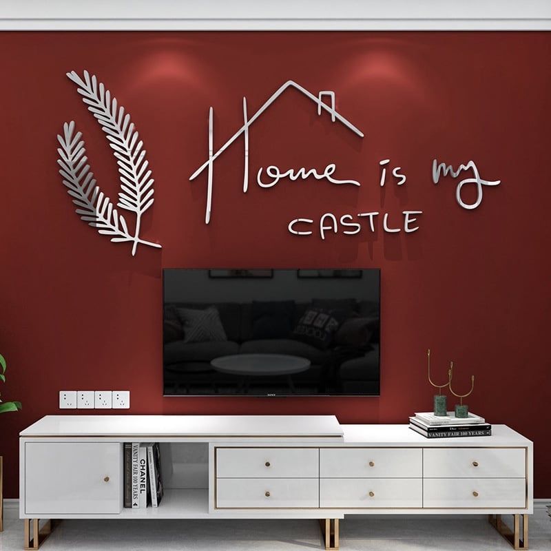  Tranh mica EPeBen dán tường nổi 3d hình Home castle decor trang trí cửa hàng quán nước quán cafe 