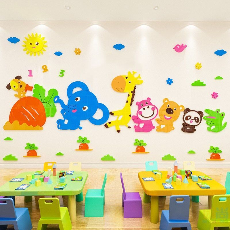  Tranh mica EPeBen dán tường nổi 3d hình nhổ củ cải decor trang trí mầm non, phòng cho bé 