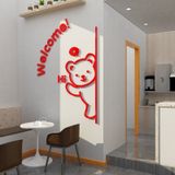  Tranh mica EPeBen dán tường nổi 3d hình Chú gấu thân thiện welcome Dán Cửa decor trang trí phòng cho bé, cửa hàng 