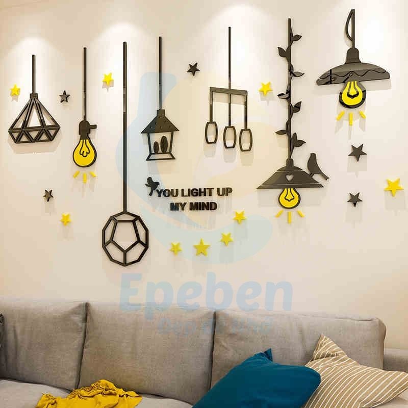  Tranh mica EPeBen dán tường nổi 3d hình đèn thả treo sáng tạo kiểu mới decor trang trí phòng khách phòng ngủ 