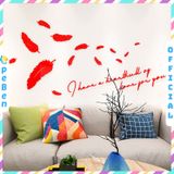  Tranh mica EPeBen dán tường nổi 3d hình lông vũ decor trang trí phòng khách phòng ngủ phong cách hiện đại 