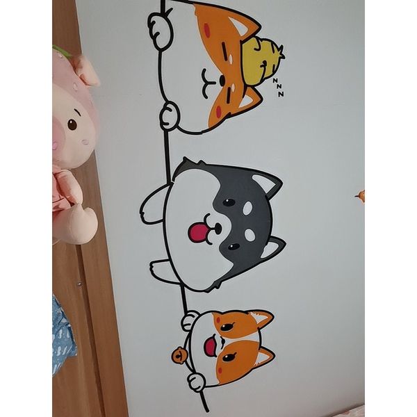  Tranh mica EPeBen dán tường nổi 3d hình hoạt hình những chú cún dễ thương decor trang trí mầm non, 