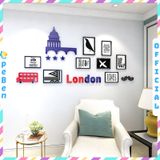  Tranh mica EPeBen dán tường nổi 3d hình khung ảnh phong cách london decor trang trí phòng khách, phòng họp 