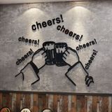  Tranh mica EPeBen dán tường nổi 3d hình Nâng cốc cùng chill decor trang trí quán ăn, cửa hàng, quán nhậu 