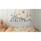  Tranh mica EPeBen dán tường nổi 3d hình khung cảnh thành phố decor trang trí phòng khách, phòng ngủ 
