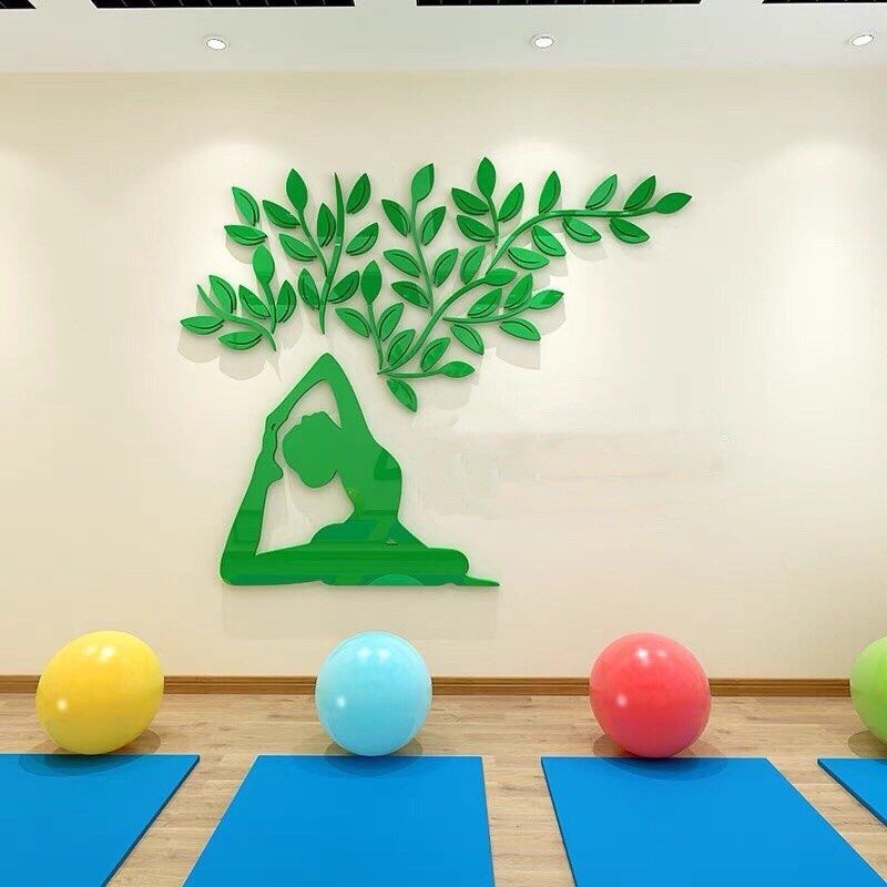 Tranh mica EPeBen dán tường nổi 3d hình Hình yoga Asana Trang trí phòng tập Yoga, phòng gym, phòng tập thể dục, clb 