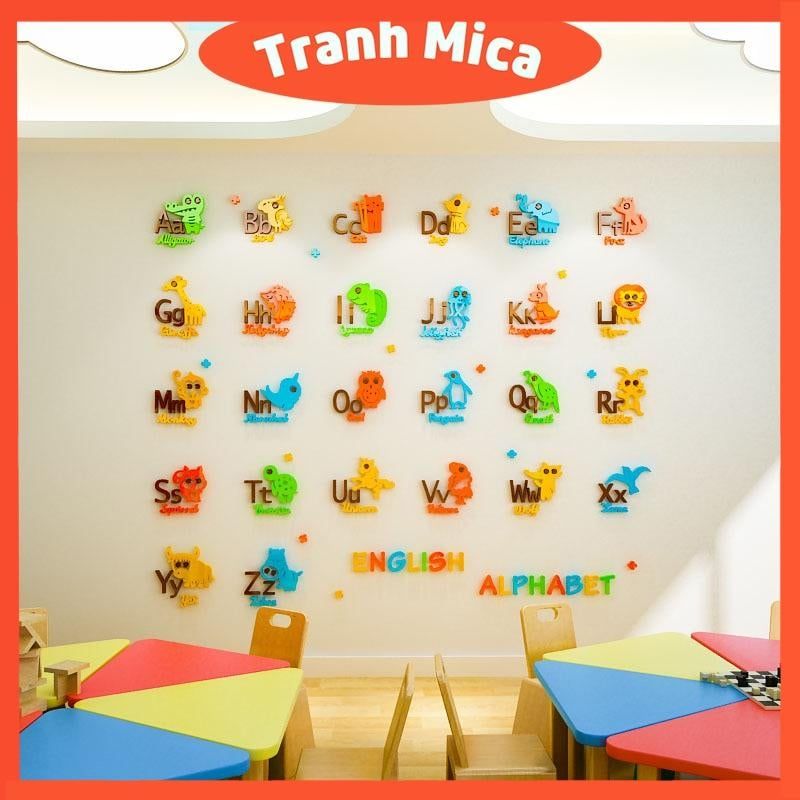  Tranh mica EPeBen dán tường nổi 3d hình bảng chữ cái tiếng anh decor trang trí mầm non, phòng cho bé 