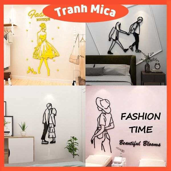  Tranh mica EPeBen dán tường nổi 3d hình Fashion decor trang trí shop thời trang váy, áo, giày, shop phụ kiện 