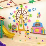  Tranh mica EPeBen dán tường nổi 3d hình vòng quay mặt trời, decor trang trí mầm non, khu vui chơi trẻ 