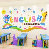  Tranh dán tường trung tấm tiếng anh, tranh mica 3d english, trang trí mầm non, trang trí khu vui chơi trẻ em 