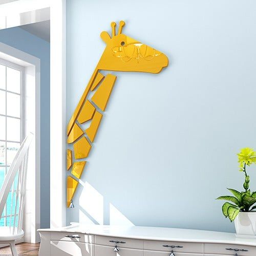  Tranh mica EPeBen dán tường nổi 3d hình hươu cao cổ Dán Cửa decor trang trí mầm non, phòng cho bé 