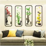  Tranh mica 3d dán tường mẫu tranh Hoa Đào Hoa Cúc Hoa Trúc Hoa Phong Lan, trang trí phòng khách, phòng bếp 