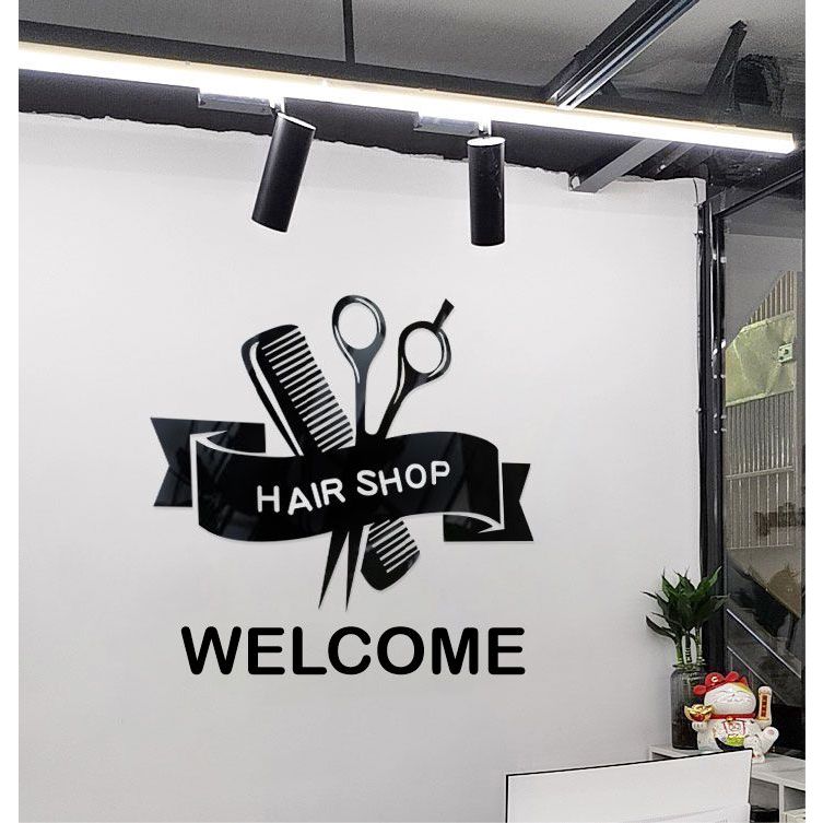  Tranh Mica 3d Dán Tường Salon Tóc Nữ, Barber Tóc Nam Trang Trí Salon Tóc, Tiệm Cắt Tóc 