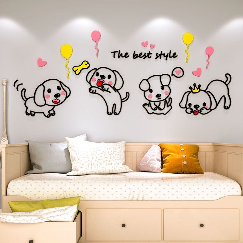  Tranh mica EPeBen dán tường nổi 3d hình đàn cún con dễ thương decor trang trí lớp học, mầm non, mẫu giáo 