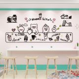  Tranh mica 3d dán tường các mẫu tranh cô gái, gấu cute trang trí quán trà sữa, trà chanh 