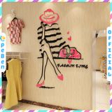  Tranh mica EPeBen dán tường nổi 3d hình fashion time decor trang trí spa, shop thời trang, phòng ngủ, nail 
