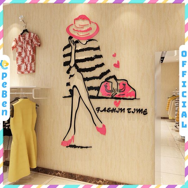  Tranh mica EPeBen dán tường nổi 3d hình fashion time decor trang trí spa, shop thời trang, phòng ngủ, nail 
