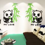  Tranh dán tường mica 3d decor khổ lớn chú gấu trúc măm măm 