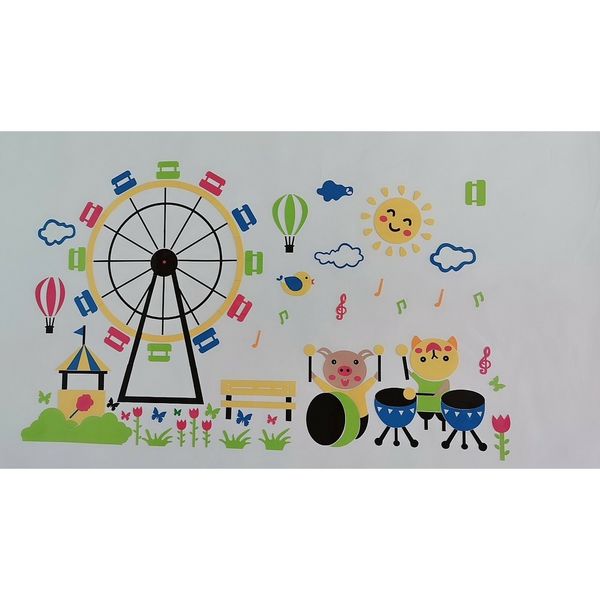  Tranh mica EPeBen dán tường nổi 3d hình vòng xoay tròn khu vui chơi decor trang trí mầm non, phòng cho bé 