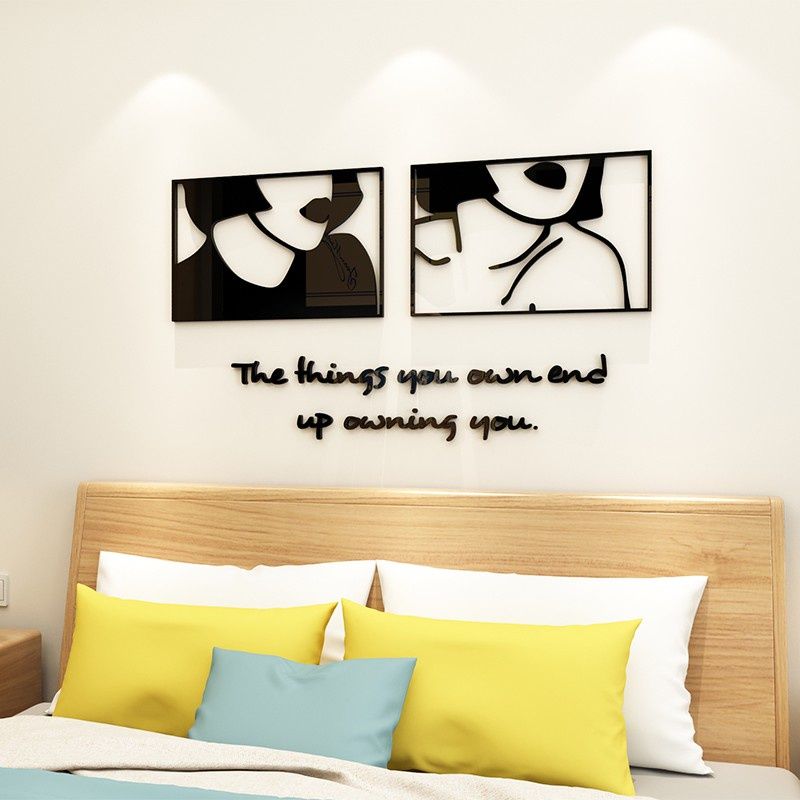  Tranh mica EPeBen dán tường nổi 3d hình cặp đôi decor trang trí cửa hàng, quán nước, shop thời trang 