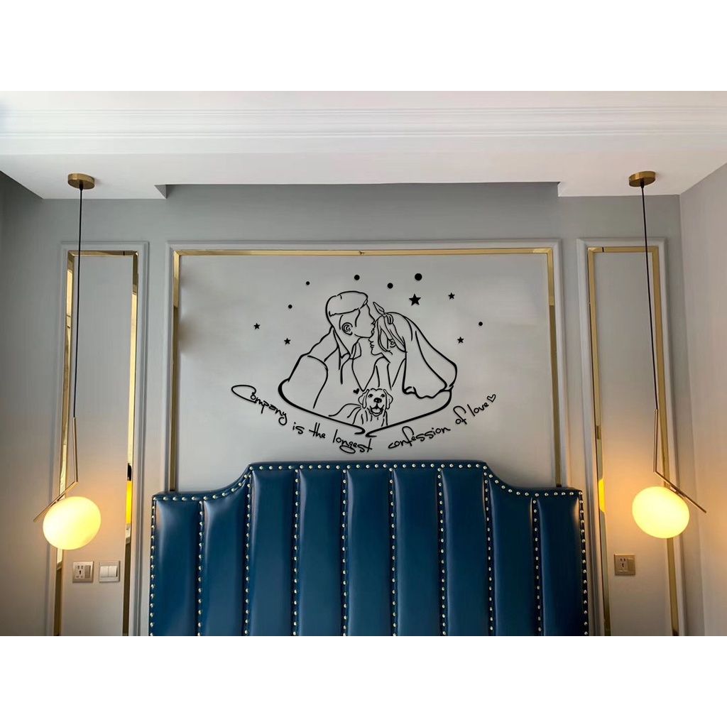  Tranh mica EPeBen dán tường nổi 3d hình Cô Dâu Chú Rể decor trang trí phòng cưới, phòng ngủ, tiệm áo cưới 