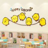  Tranh mica EPeBen dán tường nổi 3d hình gà con nhảy dây happy animals decor trang trí phòng cho bé, nhà trẻ 