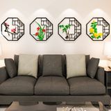  Tranh mica 3d dán tường các mẫu tranh hình quạt, hình ngũ giác tứ quý, trang trí phòng khách 