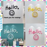  Tranh mica EPeBen dán tường nổi 3d hình Welcome hello mặt cười decor trang trí quán trà sữa, cửa hàng, spa, salon 