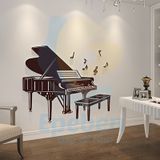  Tranh dán tường mica 3d decor khổ lớn piano trang trí phòng nhạc 