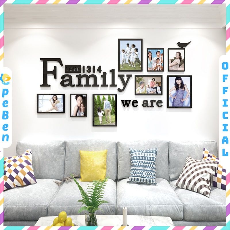  Tranh mica EPeBen dán tường nổi 3d hình khung ảnh chủ đề gia đình family decor trang trí phòng khách, nhà cửa 