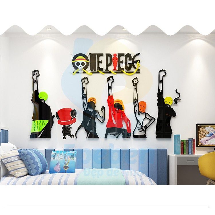  Tranh mica EPeBen dán tường nổi 3d hình one piece ace decor trang trí quán game phòng game thủ 
