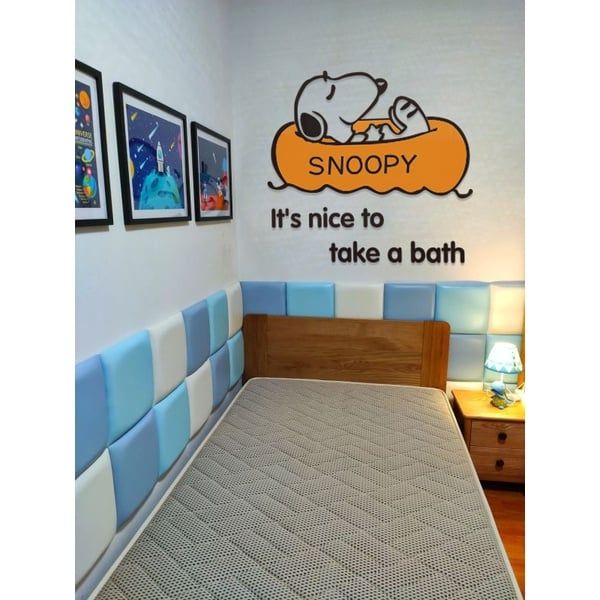  Tranh mica EPeBen dán tường nổi 3d hình SNOOPY đi bơi decor trang trí phòng cho bé 