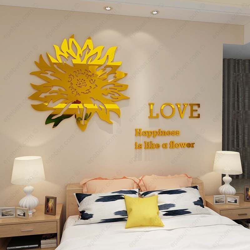 Tranh mica EPeBen dán tường nổi 3d hình hoa cúc decor trang trí phòng bếp, phòng khách, nhà cửa 