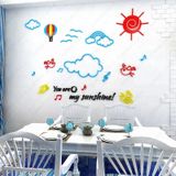  Tranh mica EPeBen dán tường nổi 3d hình bầu trời trong xanh và mây trắng decor trang trí mầm non, phòng bé 