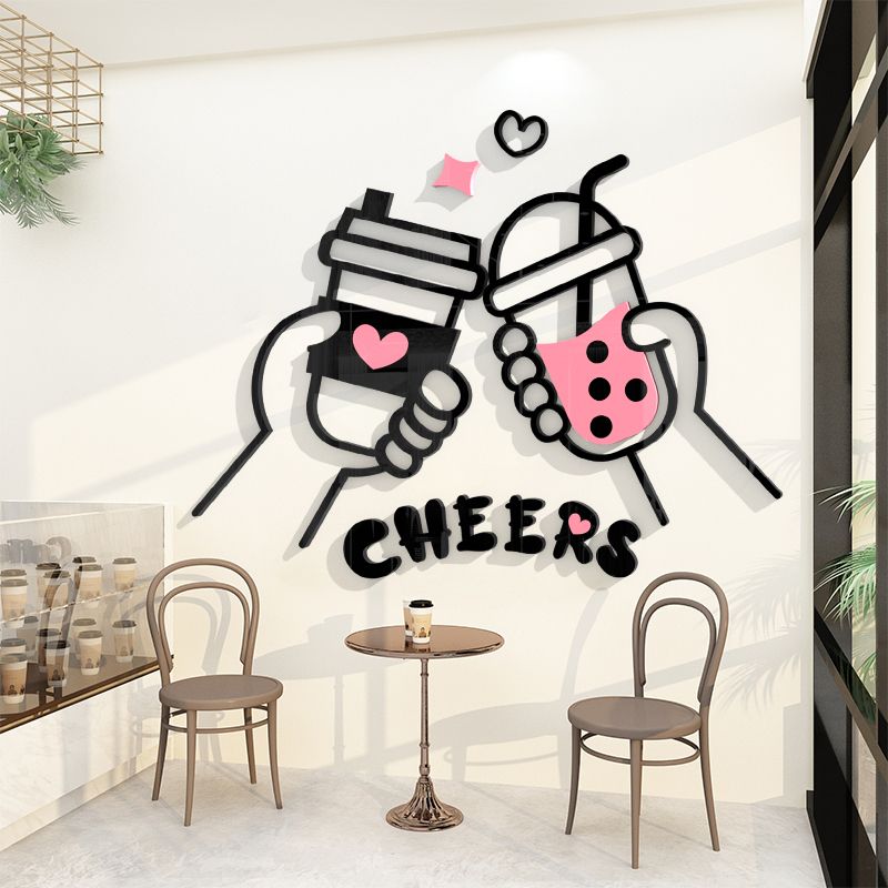  Tranh Mica 3d Dán Tường Coffee Milk Tea TIme Trang Trí Quán Trà Sữa, Cafe, Trà Chanh 