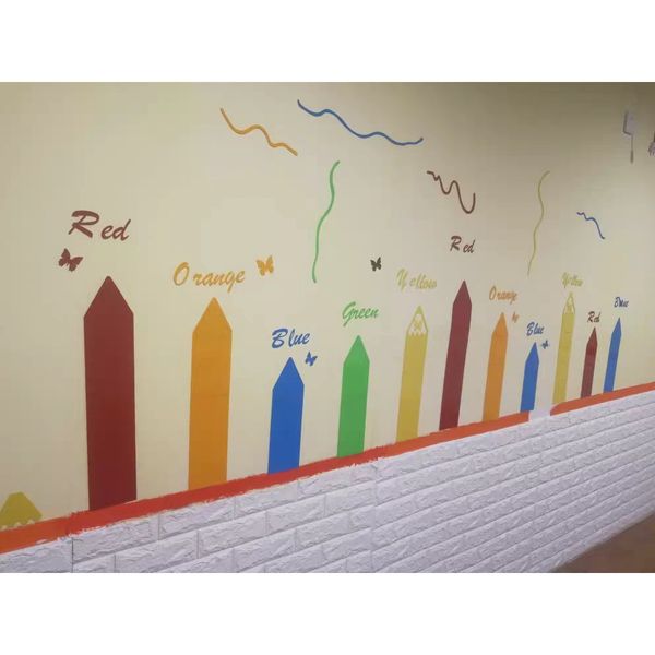  Tranh mica EPeBen dán tường nổi 3d hình bút chì màu, decor trang trí mầm non, khu vui chơi trẻ em, mầm non, mẫu giáo 